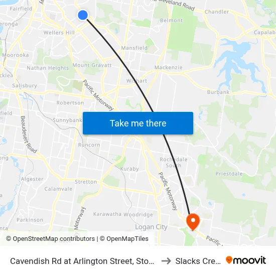 Cavendish Rd at Arlington Street, Stop 37 to Slacks Creek map