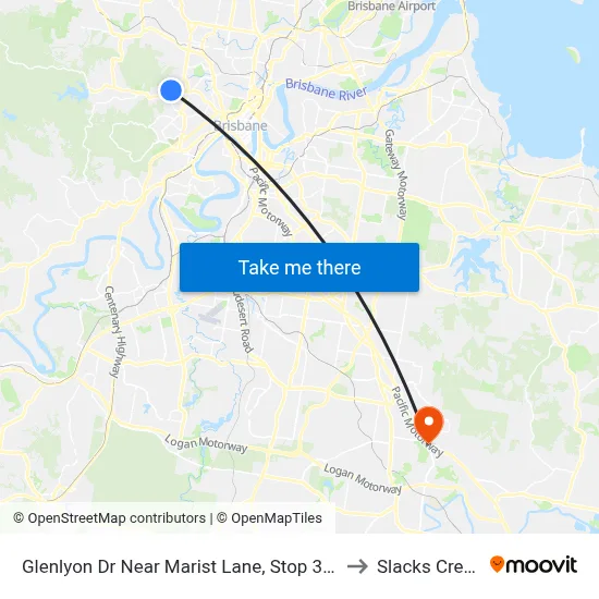 Glenlyon Dr Near Marist Lane, Stop 39c to Slacks Creek map