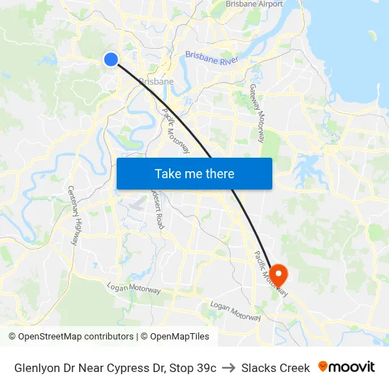 Glenlyon Dr Near Cypress Dr, Stop 39c to Slacks Creek map