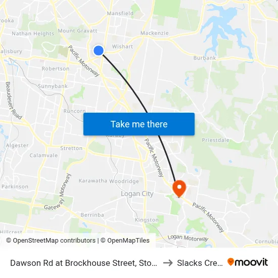 Dawson Rd at Brockhouse Street, Stop 77 to Slacks Creek map