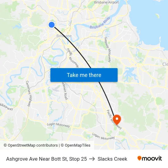 Ashgrove Ave Near Bott St, Stop 25 to Slacks Creek map