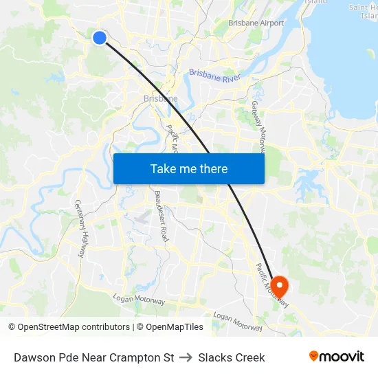 Dawson Pde Near Crampton St to Slacks Creek map