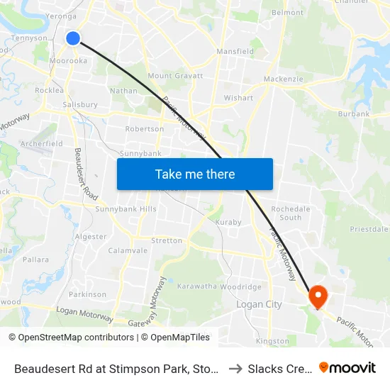 Beaudesert Rd at Stimpson Park, Stop 29 to Slacks Creek map