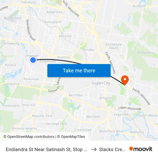 Endiandra St Near Satinash St, Stop 87 to Slacks Creek map