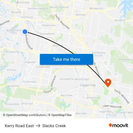 Kerry Road East to Slacks Creek map