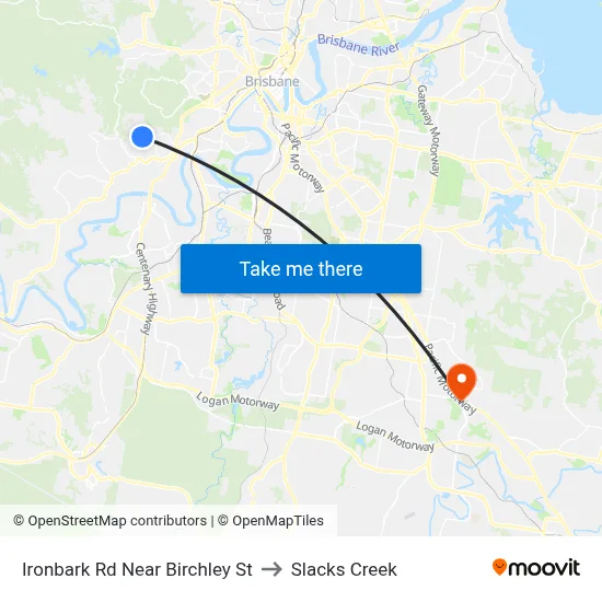 Ironbark Rd Near Birchley St to Slacks Creek map
