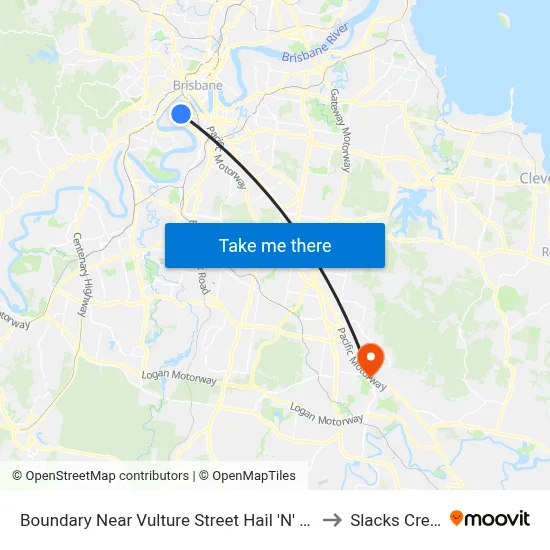Boundary Near Vulture Street Hail 'N' Ride to Slacks Creek map
