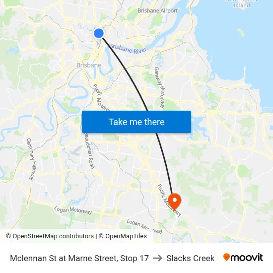 Mclennan St at Marne Street, Stop 17 to Slacks Creek map