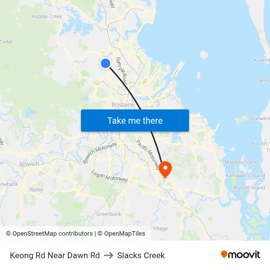 Keong Rd Near Dawn Rd to Slacks Creek map