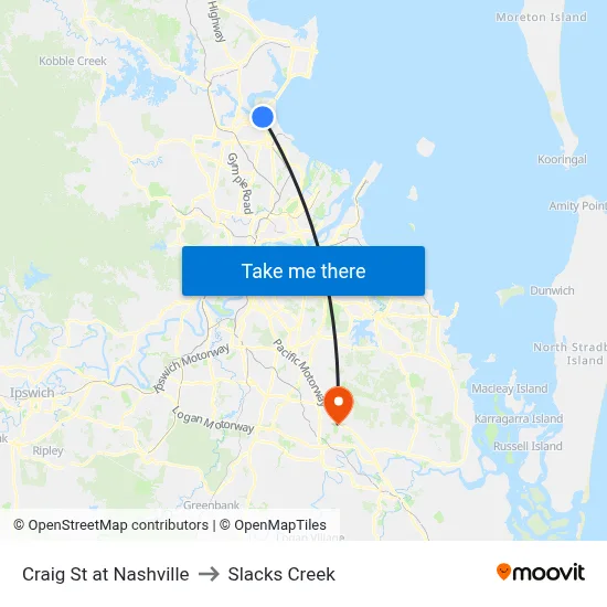 Craig St at Nashville to Slacks Creek map
