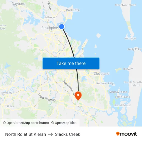 North Rd at St Kieran to Slacks Creek map