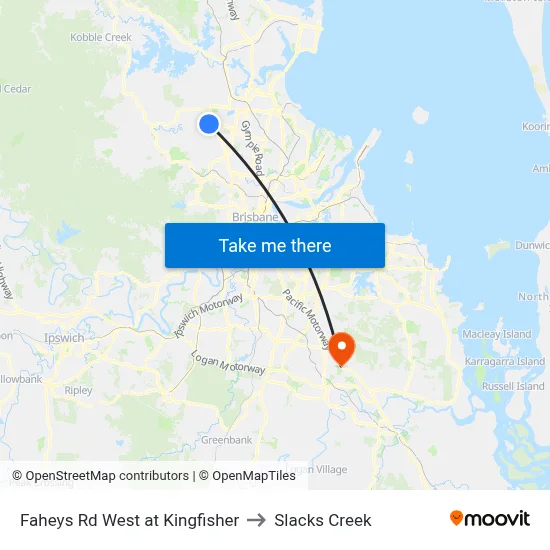 Faheys Rd West at Kingfisher to Slacks Creek map