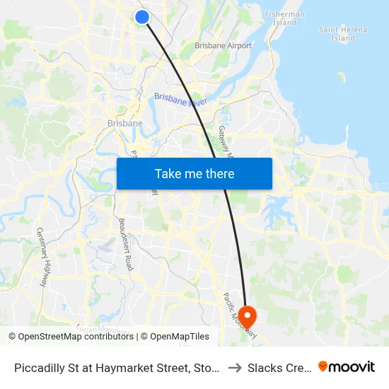 Piccadilly St at Haymarket Street, Stop 48 to Slacks Creek map