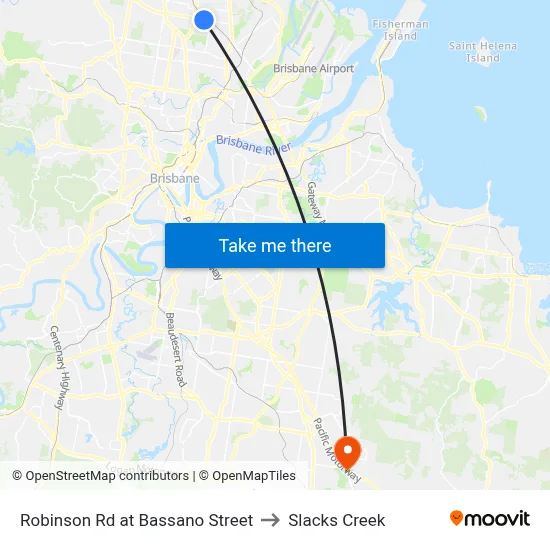 Robinson Rd at Bassano Street to Slacks Creek map