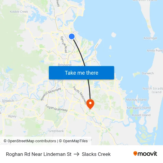 Roghan Rd Near Lindeman St to Slacks Creek map