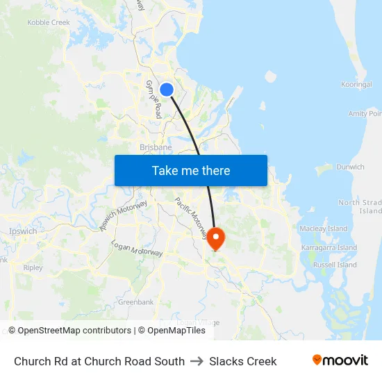 Church Rd at Church Road South to Slacks Creek map