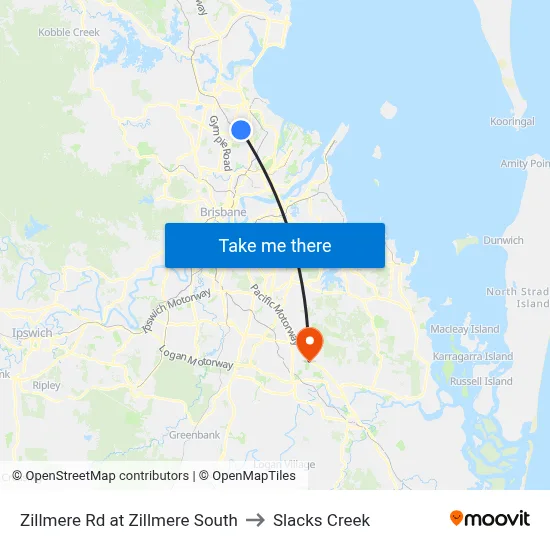 Zillmere Rd at Zillmere South to Slacks Creek map