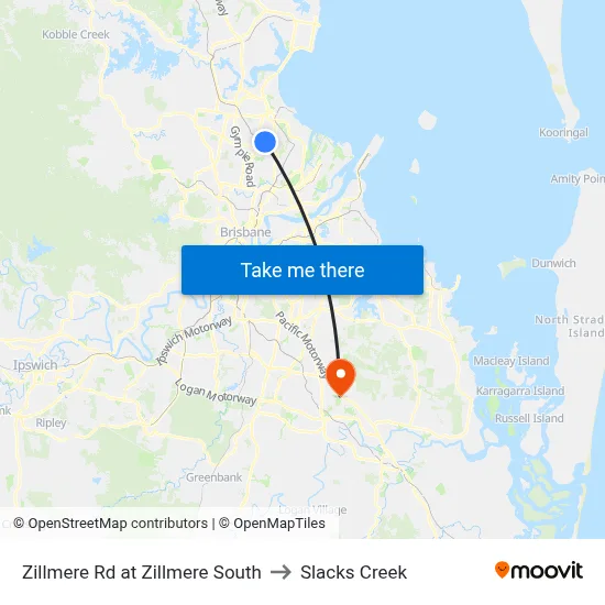 Zillmere Rd at Zillmere South to Slacks Creek map
