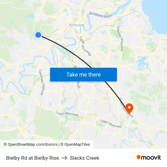 Bielby Rd at Bielby Rise to Slacks Creek map