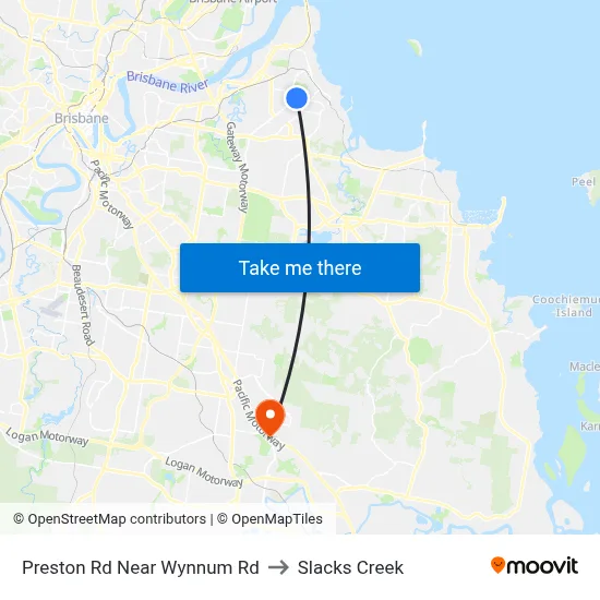 Preston Rd Near Wynnum Rd to Slacks Creek map