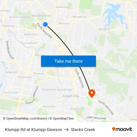 Klumpp Rd at Klumpp-Dawson to Slacks Creek map