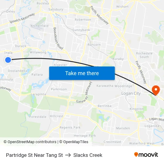 Partridge St Near Tang St to Slacks Creek map