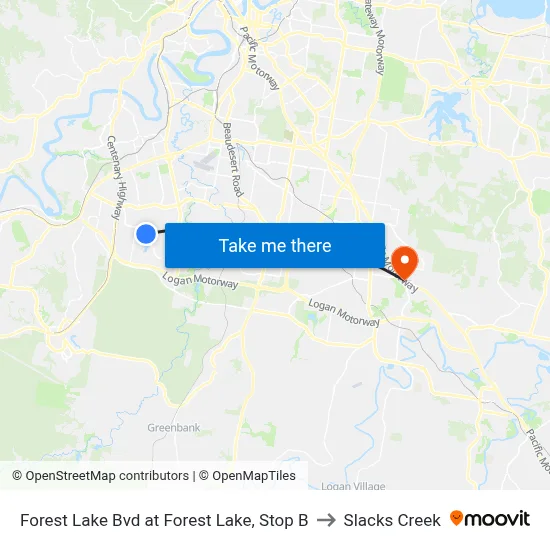 Forest Lake Bvd at Forest Lake, Stop B to Slacks Creek map