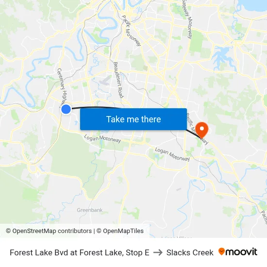 Forest Lake Bvd at Forest Lake, Stop E to Slacks Creek map