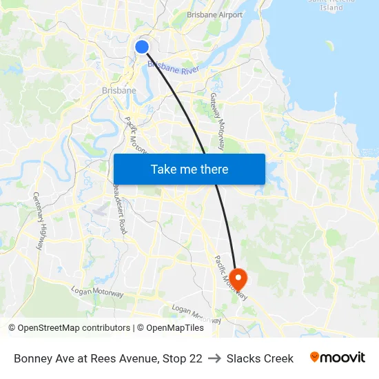 Bonney Ave at Rees Avenue, Stop 22 to Slacks Creek map