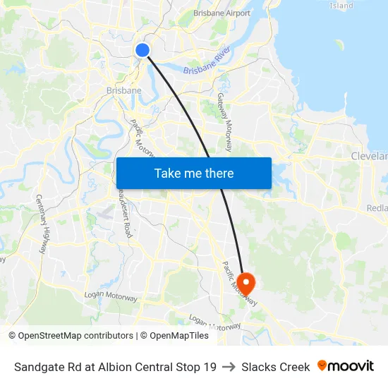 Sandgate Rd at Albion Central Stop 19 to Slacks Creek map