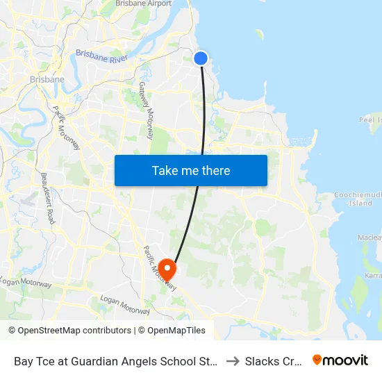 Bay Tce at Guardian Angels School Stop 95 to Slacks Creek map