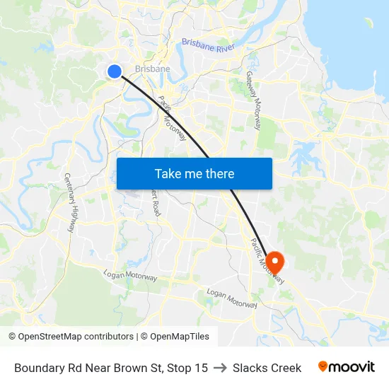 Boundary Rd Near Brown St, Stop 15 to Slacks Creek map