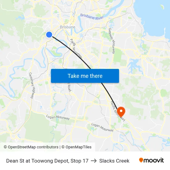Dean St at Toowong Depot, Stop 17 to Slacks Creek map
