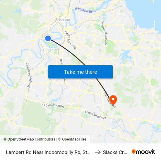 Lambert Rd Near Indooroopilly Rd, Stop 24 to Slacks Creek map
