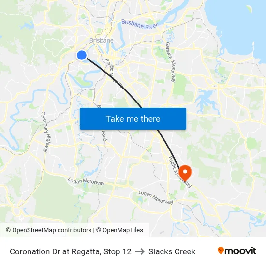 Coronation Dr at Regatta, Stop 12 to Slacks Creek map