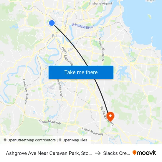 Ashgrove Ave Near Caravan Park, Stop 20 to Slacks Creek map