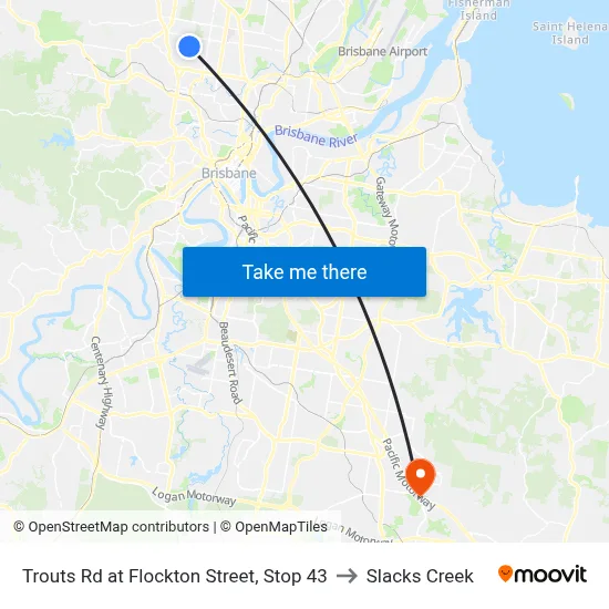 Trouts Rd at Flockton Street, Stop 43 to Slacks Creek map