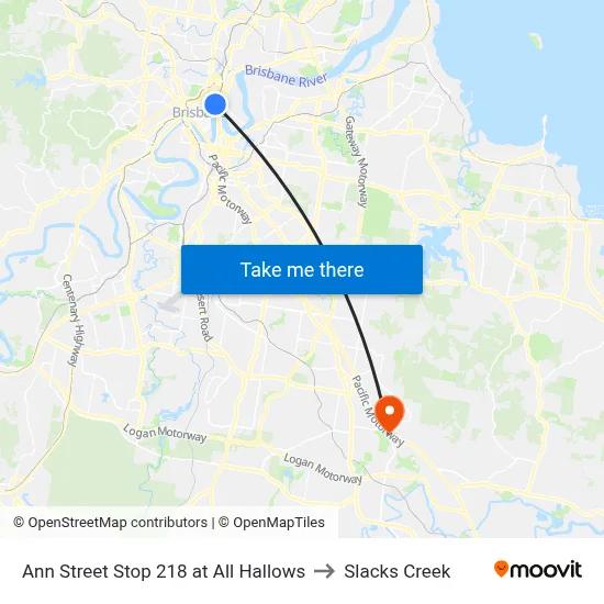 Ann Street Stop 218 at All Hallows to Slacks Creek map