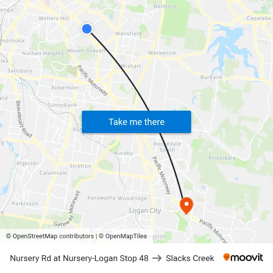Nursery Rd at Nursery-Logan Stop 48 to Slacks Creek map