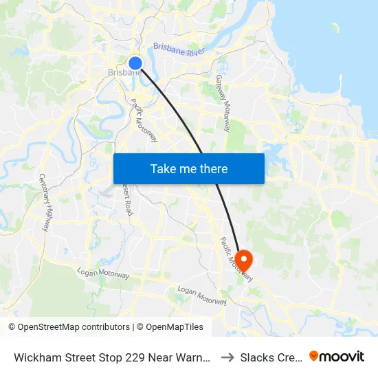 Wickham Street Stop 229 Near Warner St to Slacks Creek map