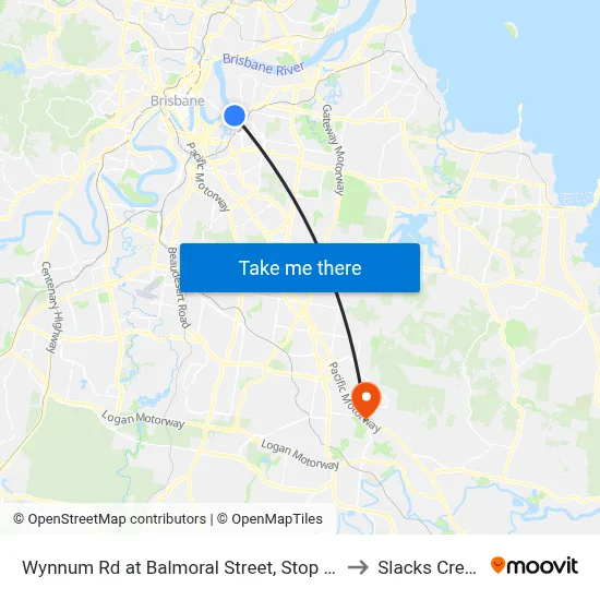 Wynnum Rd at Balmoral Street, Stop 21 to Slacks Creek map