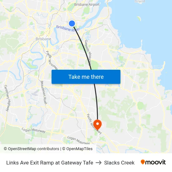 Links Ave Exit Ramp at Gateway Tafe to Slacks Creek map