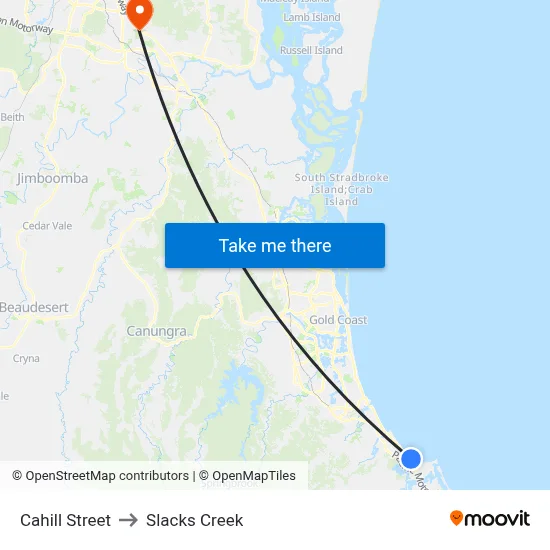 Cahill Street to Slacks Creek map