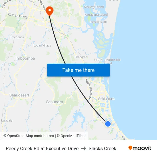 Reedy Creek Rd at Executive Drive to Slacks Creek map