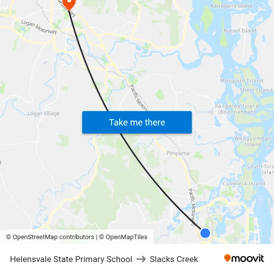 Helensvale State Primary School to Slacks Creek map