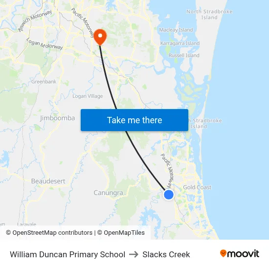 William Duncan Primary School to Slacks Creek map