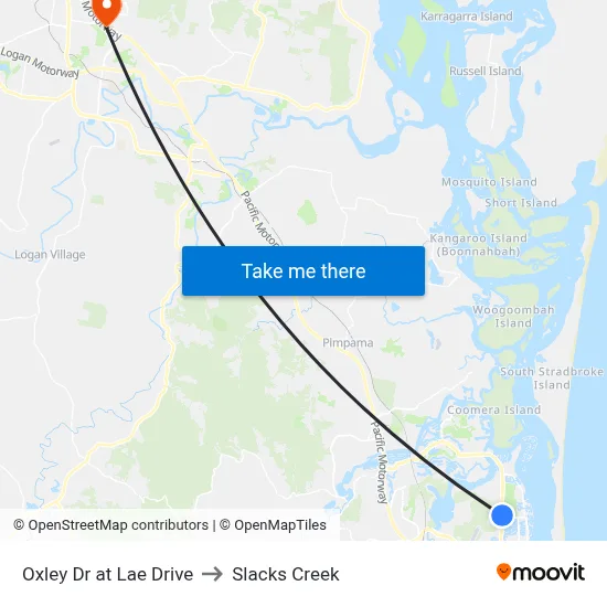 Oxley Dr at Lae Drive to Slacks Creek map