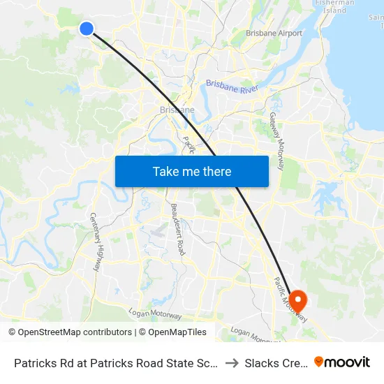 Patricks Rd at Patricks Road State School to Slacks Creek map