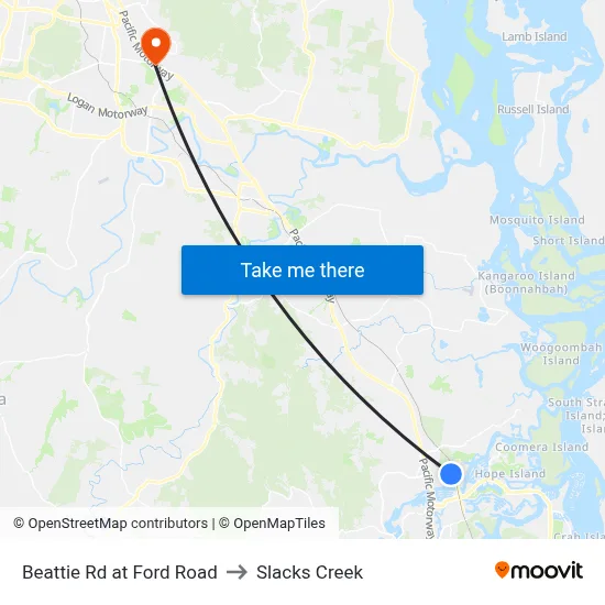 Beattie Rd at Ford Road to Slacks Creek map