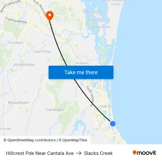 Hillcrest Pde Near Cantala Ave to Slacks Creek map